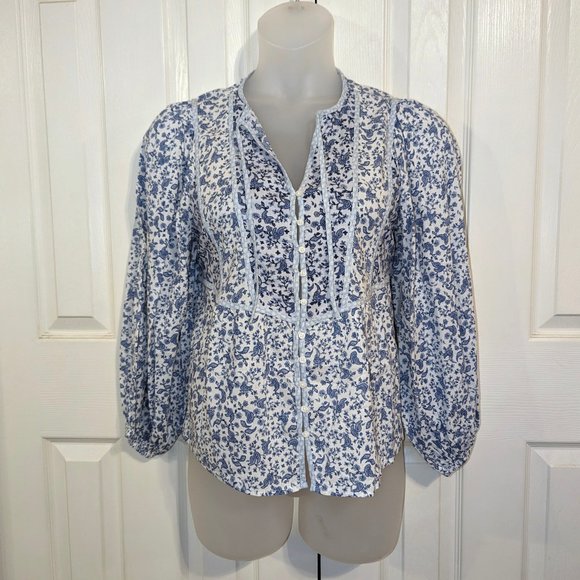 Old Navy Oversized Mixed Print Boho Poet Top NWT - Picture 4 of 10